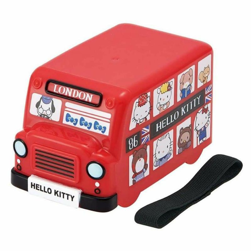 特價凱蒂貓 HELLO KITTY 雙層公車造型便當盒(460ML) -日本製