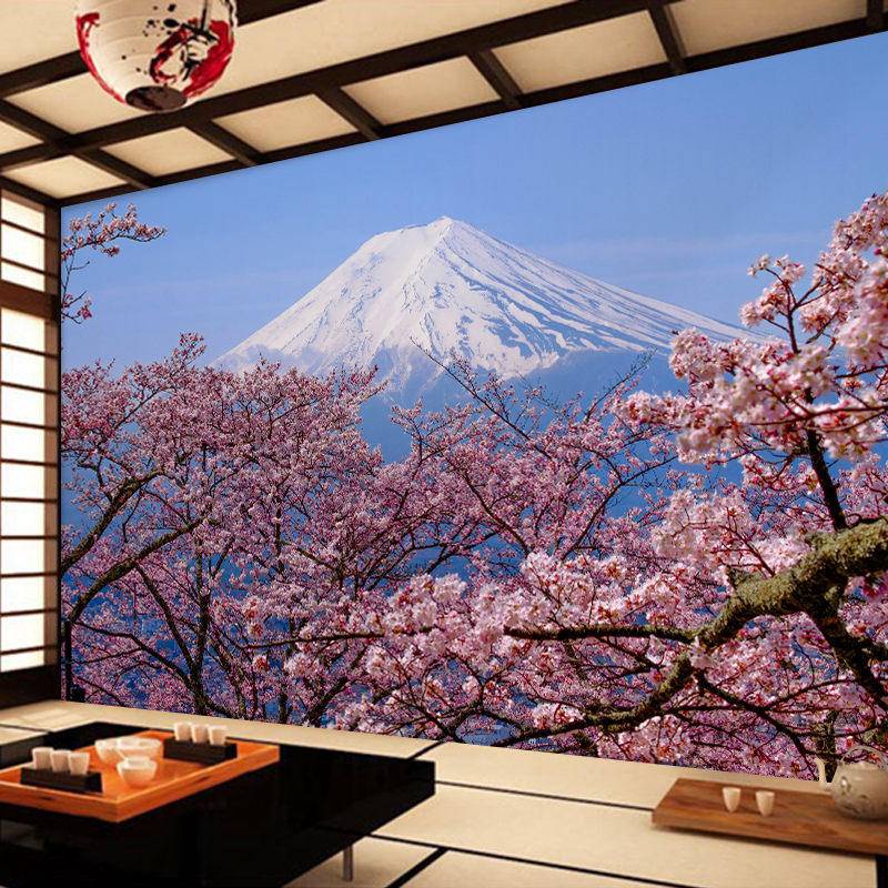 定制壁紙日式風景圖案3d壁紙臥室客廳牆壁裝飾
