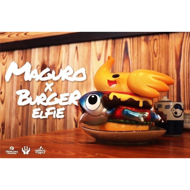 到貨 Maguro x Burger Elfie 麥象魚 漢堡象 豆芽社長 刺身魚堡