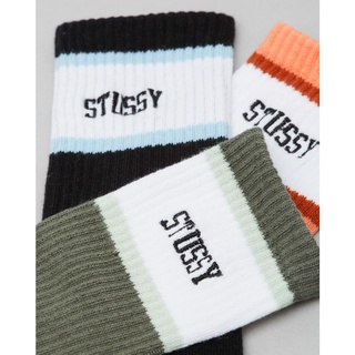 【WUMING SPORT】現貨 STUSSY Collegiate Sock 條紋 刺繡 長襪 休閒襪 運動襪 撞色