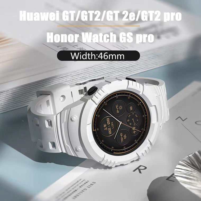 Tpu 矽膠 2 合 1 一體式錶帶適用於華為手錶 GT2 Pro / GS Pro 錶帶華為 GT2E / GT2 4