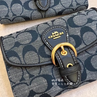 COACH牛仔丹寧 香布蕾中夾 翻蓋中夾 全新現貨
