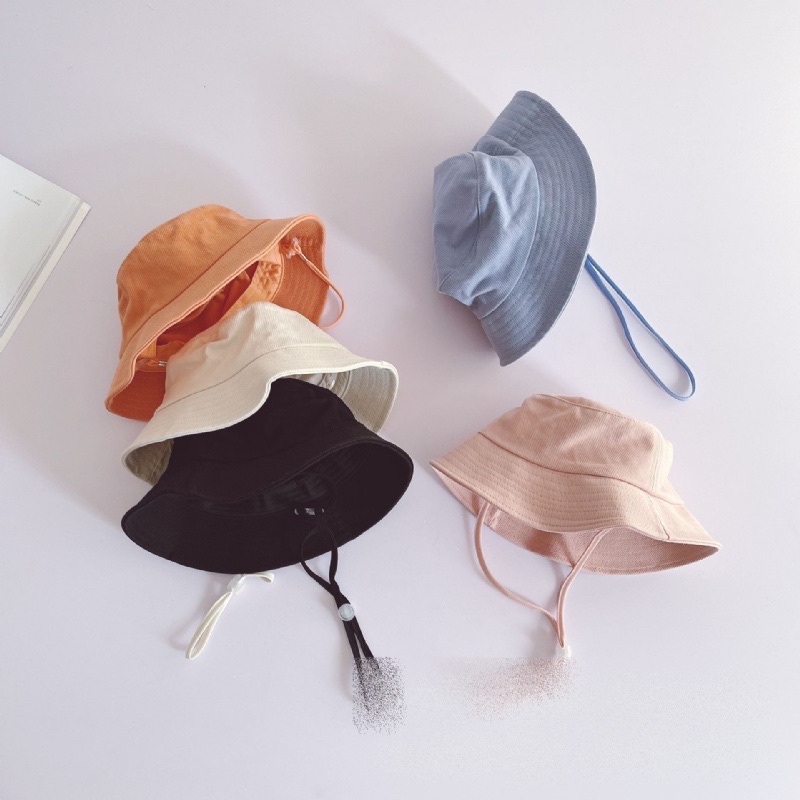 兒童素色平頂漁夫帽/可套防疫面罩/漁夫帽/防疫