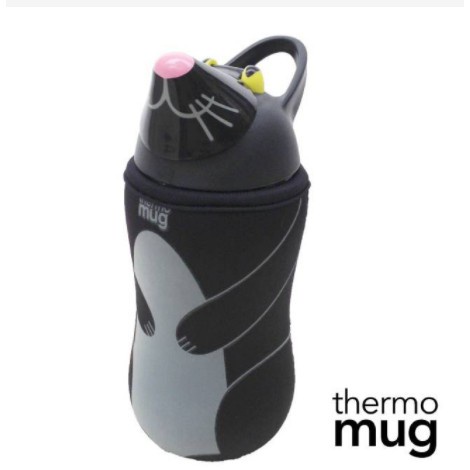 ❤️現貨❤️Thermo Mug 不鏽鋼動物造型水壺 380ml 經典款 黑色貓貓 造型可愛水壺 保溫瓶
