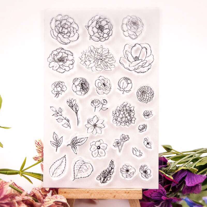 現貨 玫瑰透明矽膠印章 植物印章 花印章 樹葉花瓣愛心小鳥太陽兔子 手帳卡片手作diy My Little Days 蝦皮購物