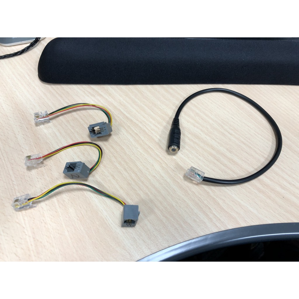 手機耳機轉換頭電話機耳機聽筒轉接線3.5圓孔音頻轉RJ9水晶頭