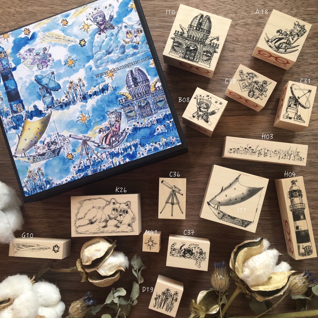 現貨區 兩手一起x 日本akamegane 赤眼鏡starlight Plateau 插畫印章 蝦皮購物