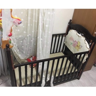 麗嬰房 二手木質嬰兒床 附蚊帳 面交  出清價