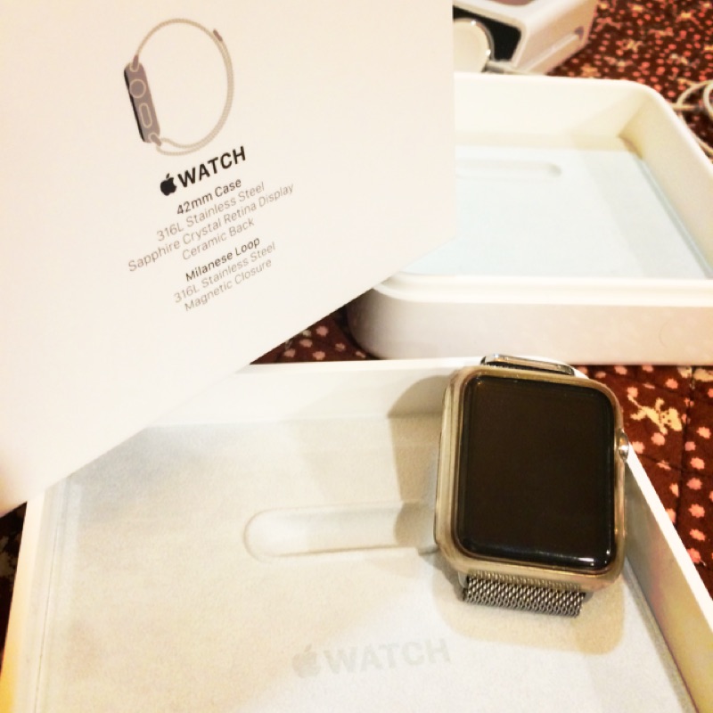 Apple Watch 第一代 42mm 不鏽鋼+米蘭式錶帶
