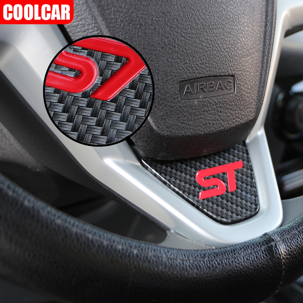 適用於福特翼搏EcoSport Fiesta MK7 2009-2017汽車方向盤套裝飾貼嘉年華翼博6點小亮片改裝配件