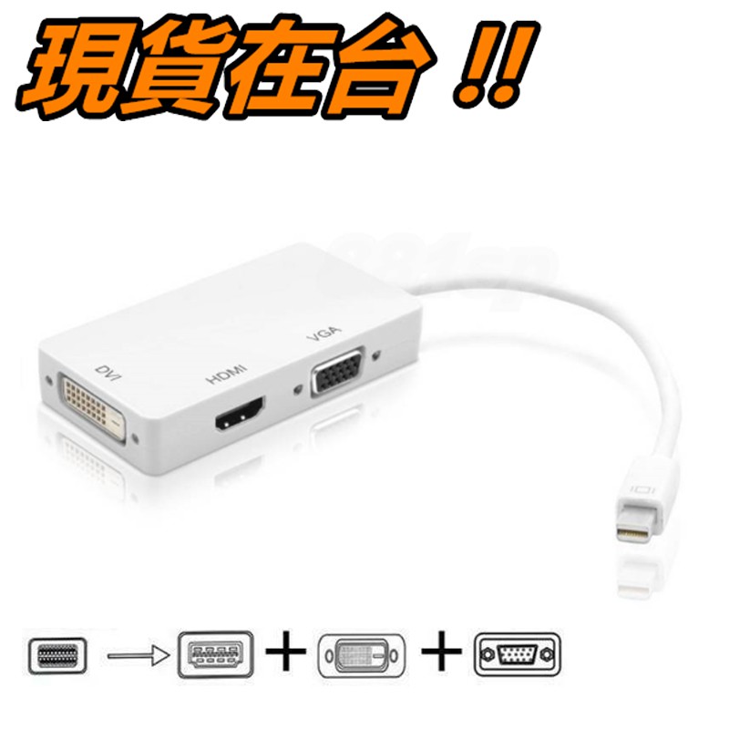 Macbook 轉接線 Mini DP 轉 HDMI VGA DVI 轉換線 Thunderbolt 轉 電視 螢幕