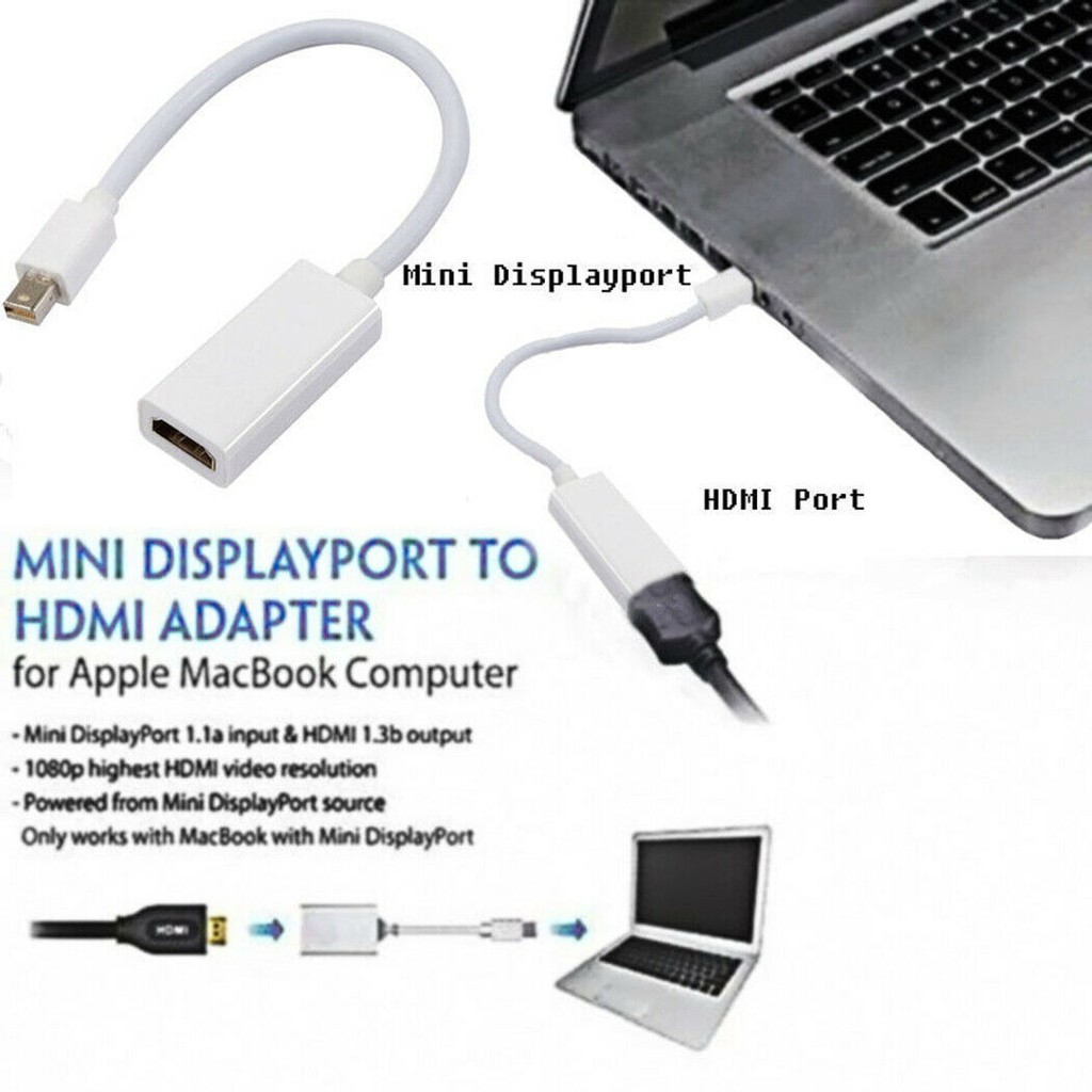 迷妳Display Port Thunderbolt DP轉Mac MacBook Pro的HDMI適配器電纜