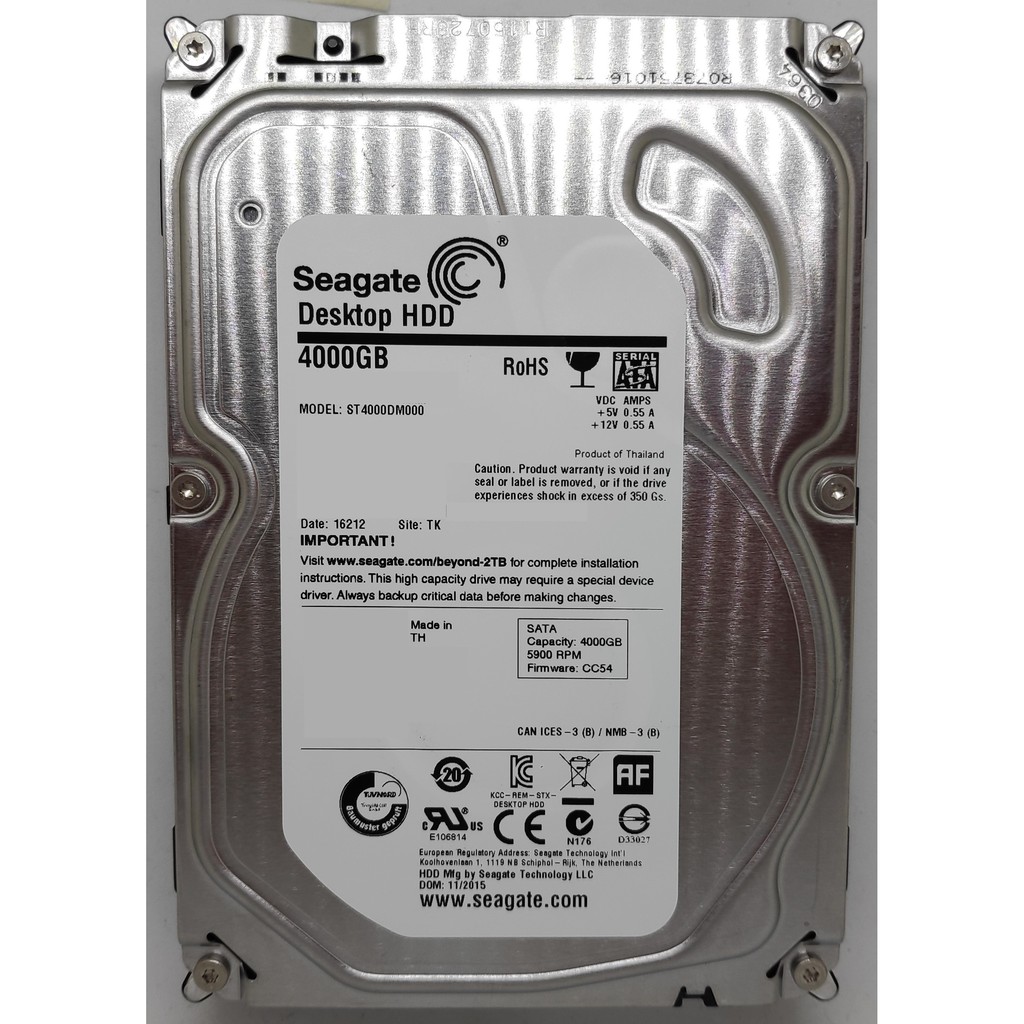 Seagate Desktop HDD 4TB 3.5吋 5900RPM ST4000DM000 桌機硬碟(二手良品)