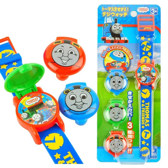 日本  Thomas &amp; Friends 湯瑪士小火車 電子錶 /兒童玩具錶 /手錶 /附3款錶蓋可替換