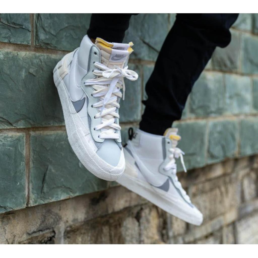 blazer sacai white grey