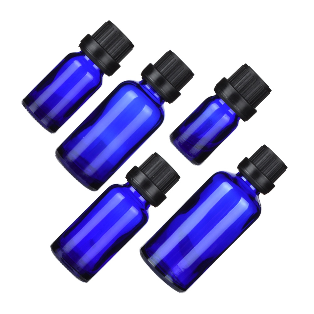 5 10 15 20 30 50 100ml一箱入藍色玻璃精油滴孔分裝瓶避光大頭蓋小空瓶美妝補水瓶【嘉莉瓶瓶罐罐.】