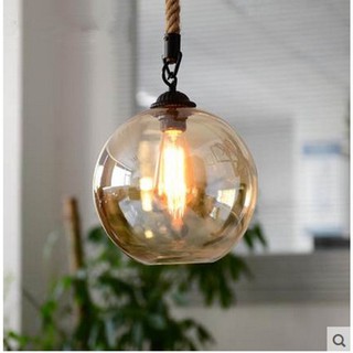 熱賣爆款現代LOFT美式個性麻繩復古燈飾創意玻璃吊燈