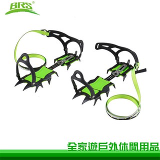 【全家遊戶外】㊣BRS-兄弟捷登 14爪綁帶式短齒冰爪 BRS-S1B 冰爪 雪訓 雪地健行 14爪冰爪