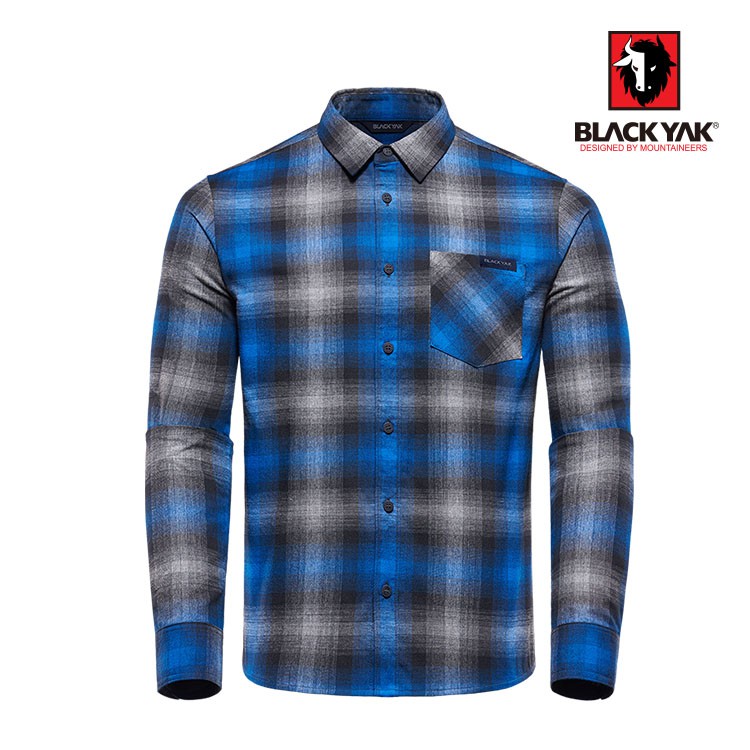 【BLACK YAK】男法蘭絨格紋襯衫[藍色]襯衫 | BYIA2MS30254