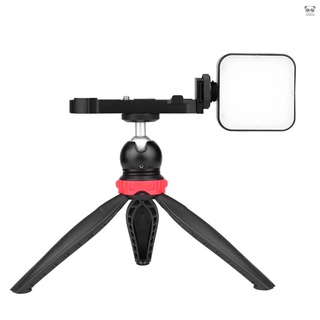 相機Vlog頻道拍攝套裝 含LED補光燈 鋁合金球形雲臺 桌面三腳架 L型快裝板 適用佳能G7X Mark III/II