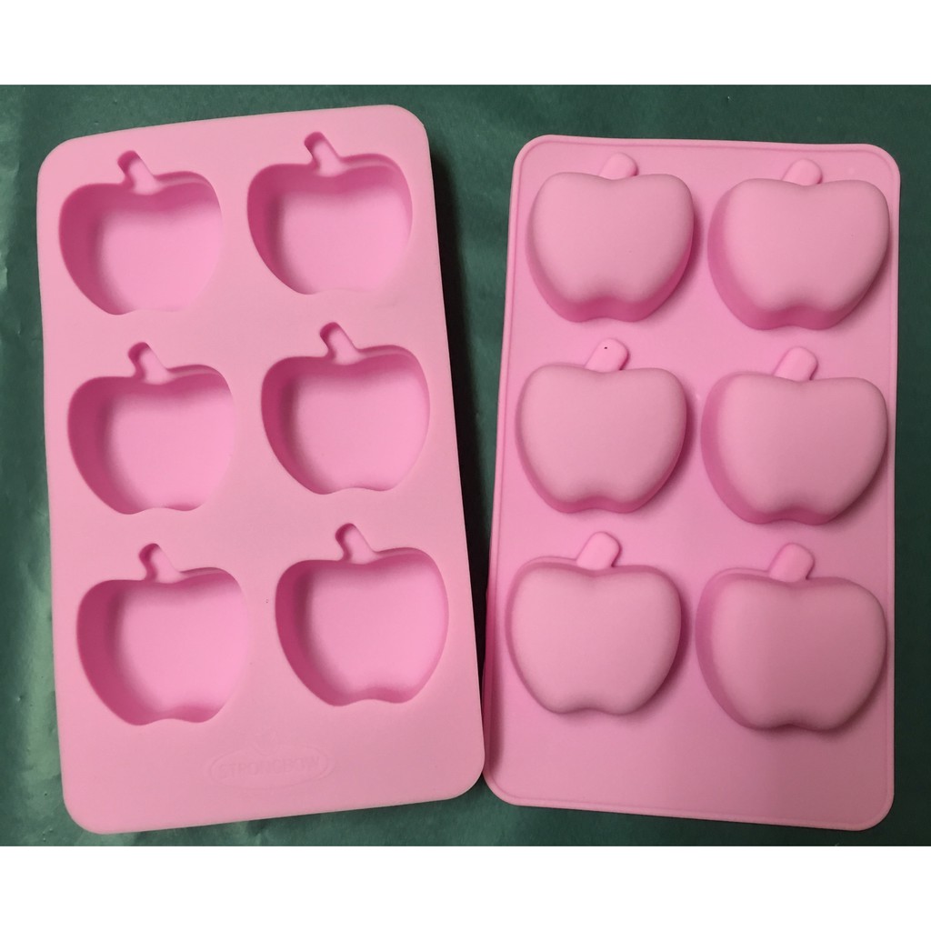 6孔 蘋果矽膠蛋糕模 矽膠巧克力模 DIY烘培日用品模 果凍 布丁
