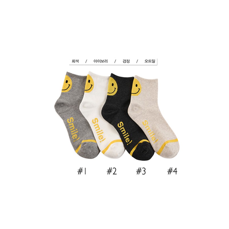 韓國直送 韓國微笑造型短襪-款式隨機 (SOCK-289-W)