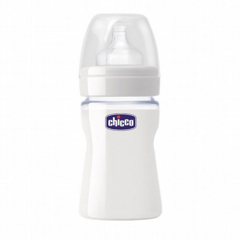 chicco 舒適哺乳矽膠玻璃奶瓶 150ml