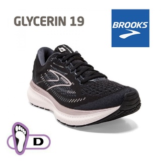 美國BROOKS Glycerin 19 女款D寬楦緩震型慢跑鞋1203431D074黑/珠粉