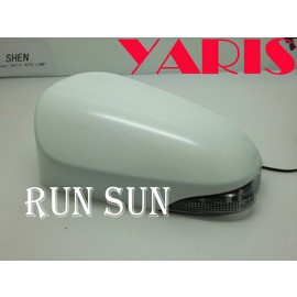 ●○RUN SUN 車燈,車材○● 全新 豐田 15 16 17 YARIS 雅力士 LED 專用 後視鏡蓋 雪貂白