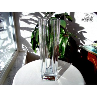 【CRISTAL D'ARQUES】法國 Beaubourg 高級水晶玻璃花器 27cm 花瓶 花插 水晶含量24%