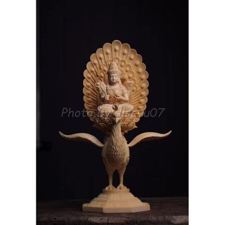 【東天佛俱】檜木孔雀明王 大孔雀明王 孔雀多羅菩薩 孔雀度母 佛像木雕 供奉擺件