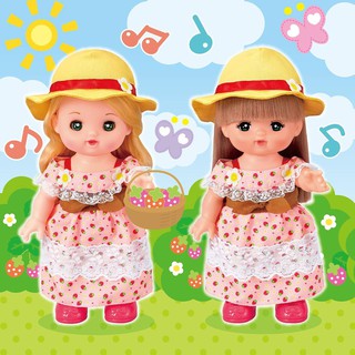 日本 小美樂娃娃配件 草莓長洋裝 現貨 小美樂衣服 小美樂長裙 裙子 長髮小美樂