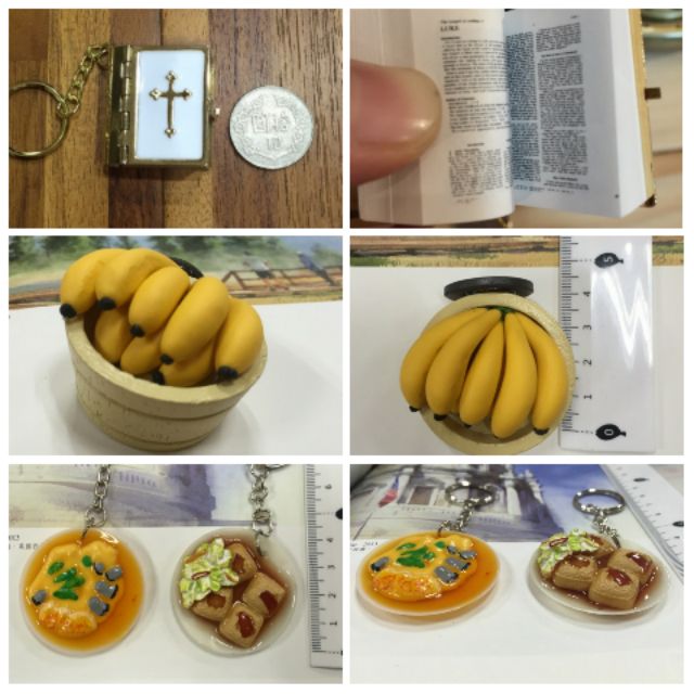 迷你聖經世界上最小的聖經鑰匙圈台灣製 基督教迷你小物 迷你電話 袖珍電話 電鍋 拖鞋鑰匙圈 婚禮小物