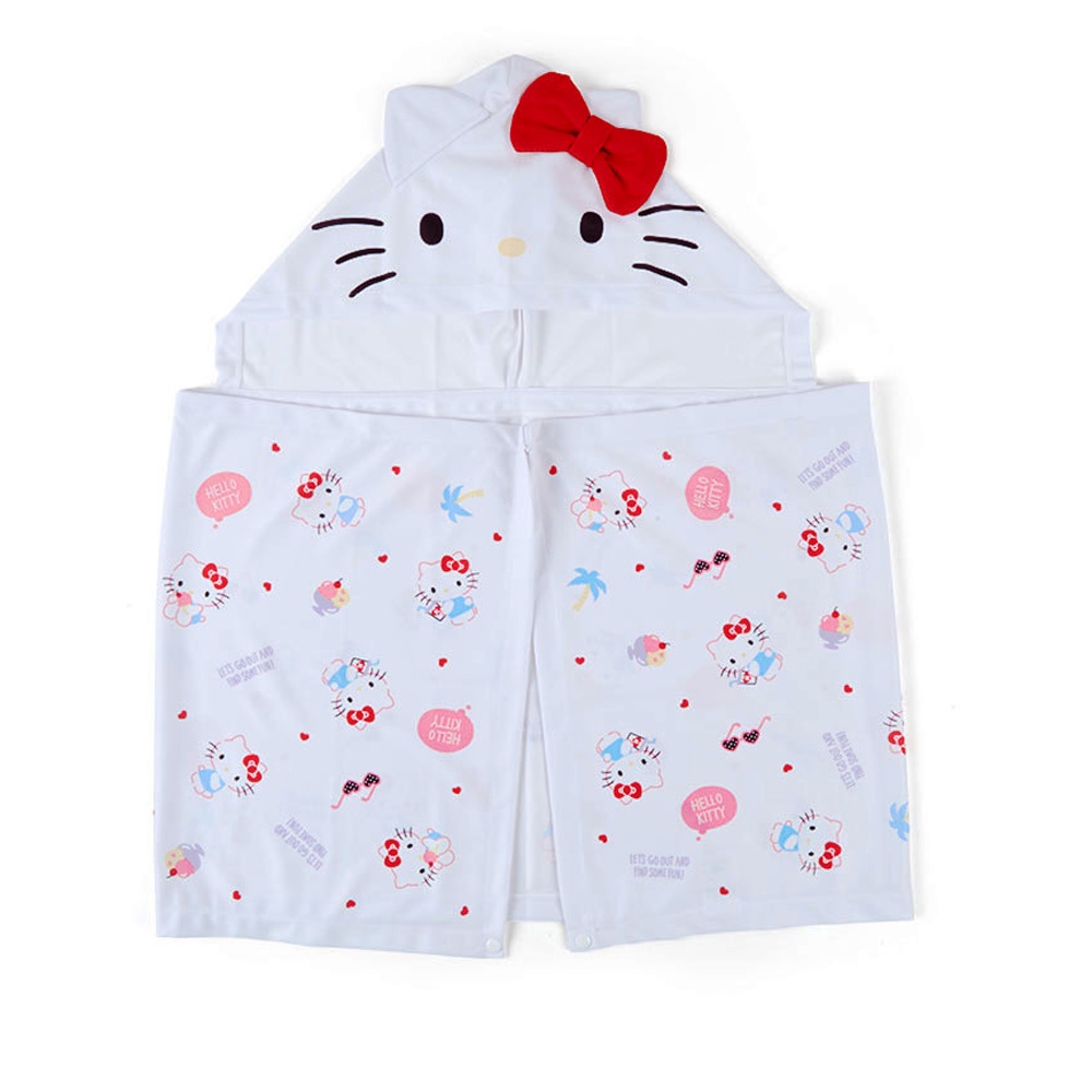 Hello Kitty 涼感連帽披風附袋 sanrio三麗鷗 涼感披肩 斗篷 居家服 居家穿搭 現貨 禮物