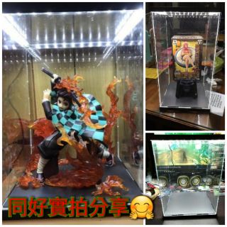 TC寶寶 現貨免等 全景Led燈箱 USB 12吋POP 模型公仔展示盒 鋼彈展示箱 全景燈光 LED防塵箱 MG收納箱