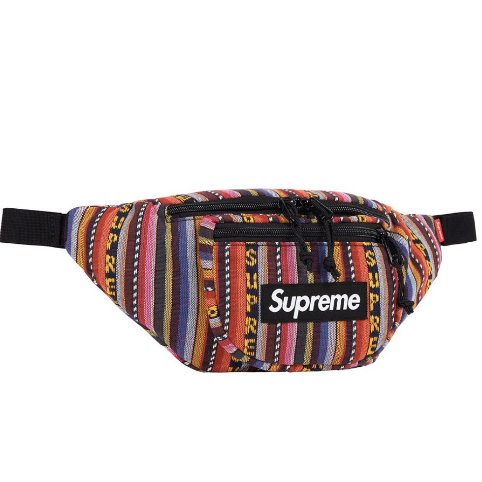 【ToMo】現貨 Supreme 20 S/S Woven Stripe Waist Bag 編織條紋腰包 黑&amp;彩色