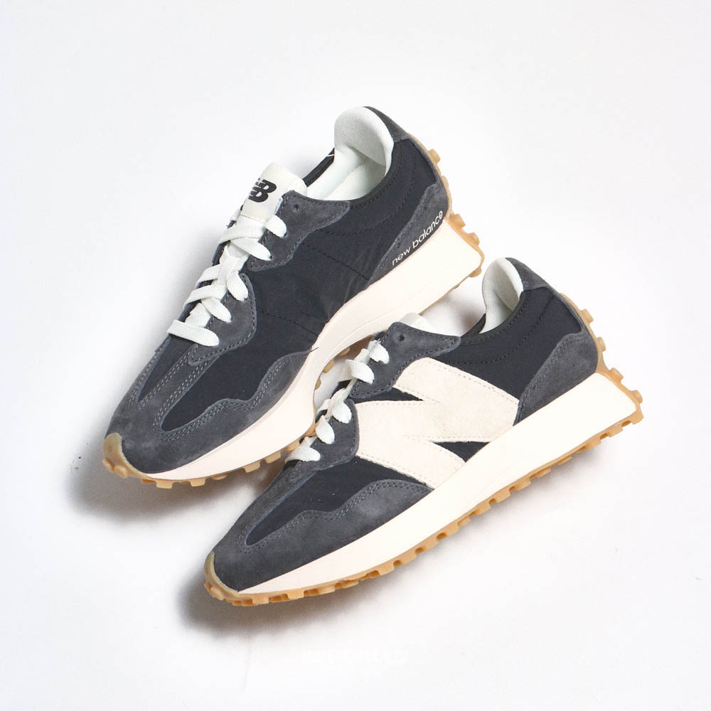 NEW BALANCE 休閒鞋 NB 327 黑灰 膠底 麂皮 復古 情侶鞋 男女 MS327KB1