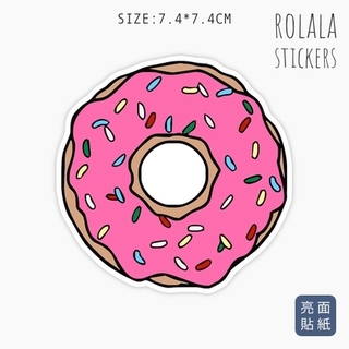 【P947】單張PVC防水貼紙 甜甜圈貼紙 可愛貼紙 食物貼紙 行李箱貼紙 甜點貼紙《同價位買4送1》ROLALA