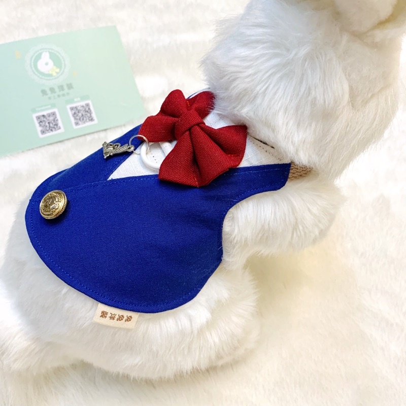 兔兔洋裝柯南0.5～3kg牽繩衣現貨🏆兔用胸背帶、胸背衣外出安全可愛、可調帶長、扣牽繩，兔體工學，台灣製純棉