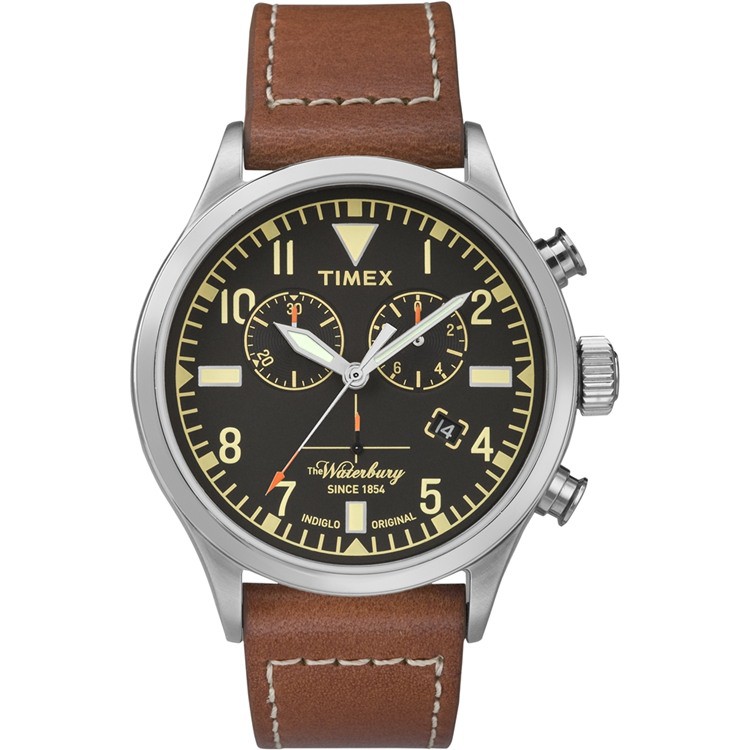 【TIMEX】天美時 x RED WING 限量聯名Waterbury系列雙眼計時腕錶 (朱紅 TXT2P84300)