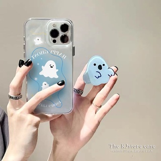 【現貨熱賣】ins卡通可愛幽靈支架iPhone13promax蘋果12手機殻11軟XR女7/8plus