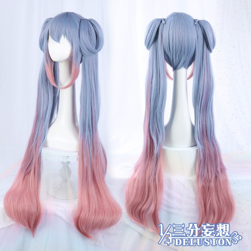 T次元花坊 三分妄想王者榮耀cos孫尚香時之戀人假發藍粉長款游戲cosplay假毛 蝦皮購物