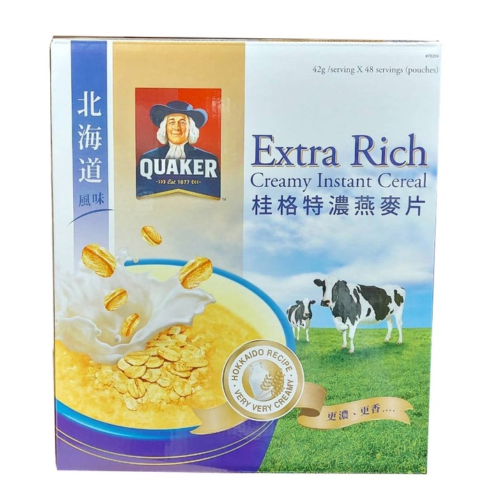 北海道 桂格 特濃燕麥片 42g x 48包 麥片 牛奶 燕麥 QUAKER 【RA0225】