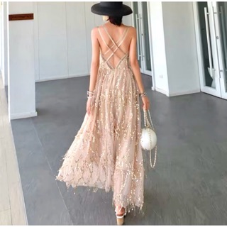 Fidressy✨自訂超美亮片長洋裝✨婚禮洋裝 禮服婚紗 亮片禮服 亮片洋裝 金色洋裝 輕婚紗 伴娘禮服 禮服 尾牙