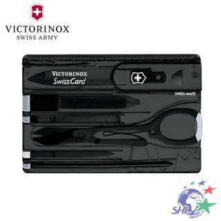 VICTORINOX 維氏瑞士刀–10用名片型瑞士卡 / 透明黑色 / 0.7133.T3 / VN104【詮國】