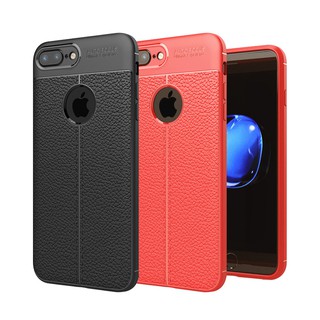 智慧購物王》現貨-iPhone 8/7/SE2/ iPhone 8/7 Plus 碳纖維皮革紋軟殼 (黑/紅)