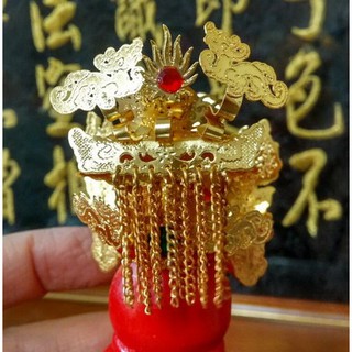 【靜福緣】精品合金製『迷你媽祖帽』2寸頭圍迷你神帽 3寸6神尊戴天上聖母媽祖神明帽佛冠佛帽後冠