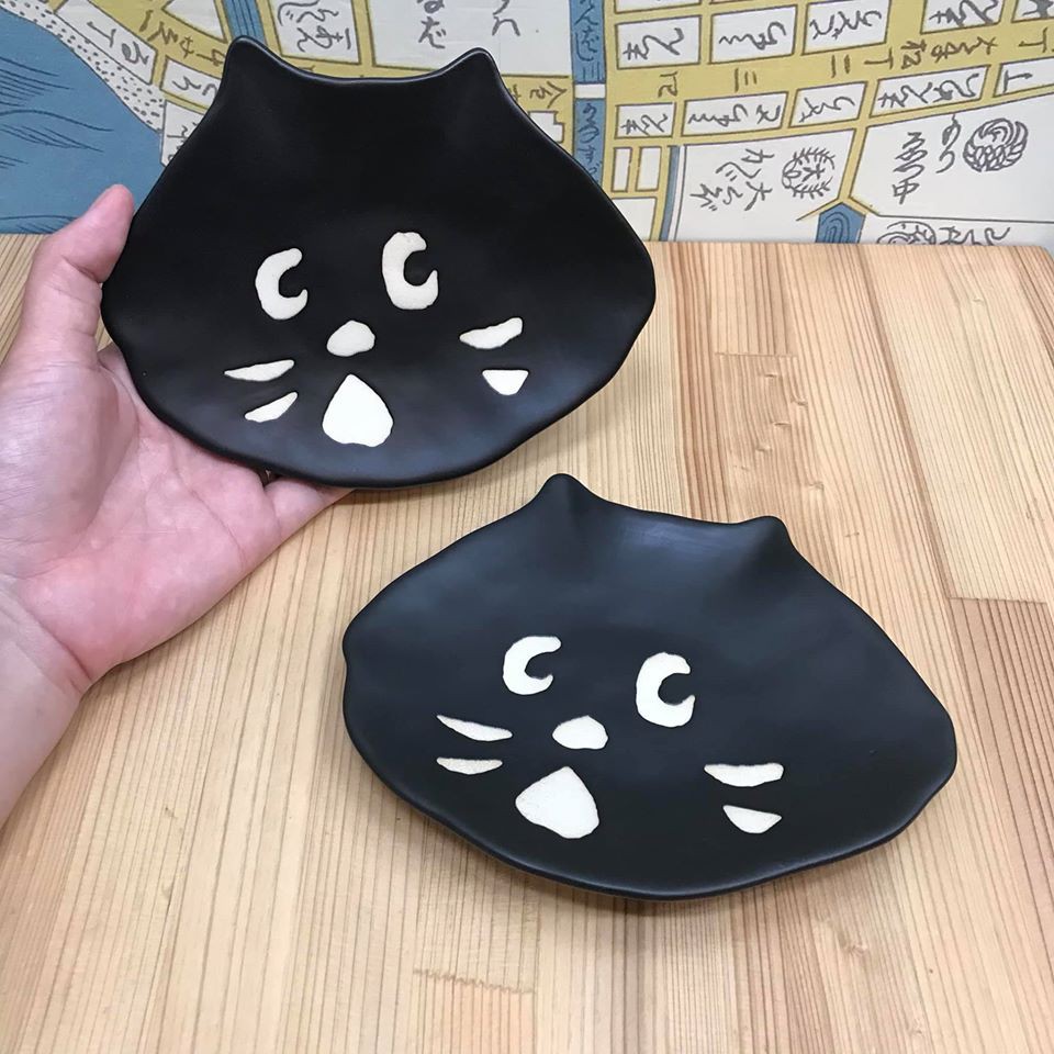 【Nya黑貓】大臉陶瓷餐具（兩入）