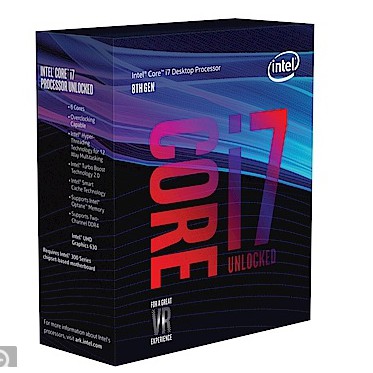 全新盒裝 Intel 第八代 Core i7-8700K 六核心處理器《代理商貨》(無散熱器) 三年保固