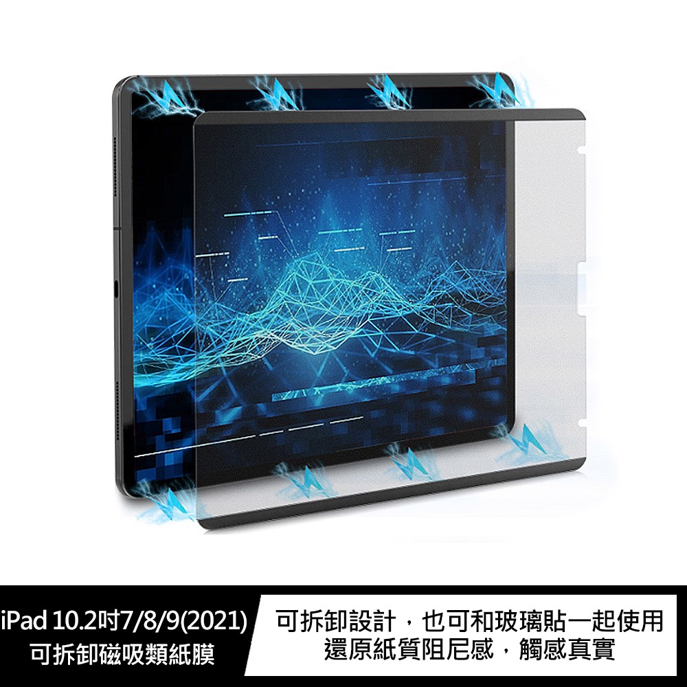 AOYi iPad 10.2吋 7/8/9(2021) 可拆卸磁吸類紙膜 現貨 廠商直送